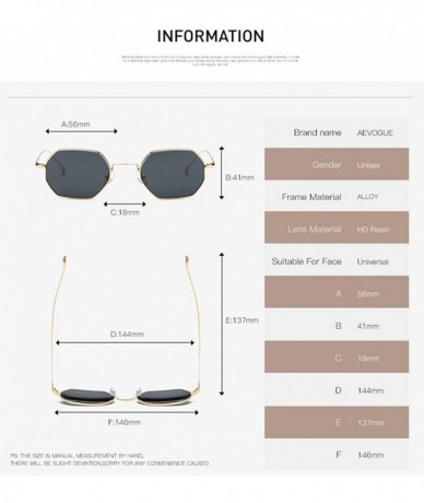 Rimless Unisex Sunglasses Small Metal Frame Asymmetry Temple AE0520 - Gold&blue - C112ODWIF1D $22.74