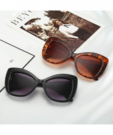 Aviator Vintage Cat Eye Sunglasses Women Leopard Frame Charm Red Heart Retro Brand Designer Sun Glasses Shades Female - CK198...