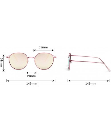 Round Men and women fashion retro metal round big box cat eye sunglasses prom mirror party travel - Blue - CI18SZW5EOO $40.44