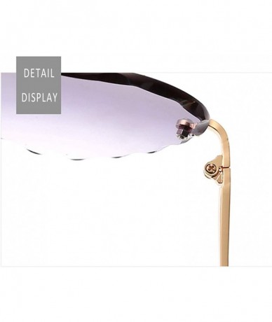 Rimless Classic Heart Lens Rimless Sunglasses for Women UV 400 Protection - Brown - C618RMCAYQW $29.65