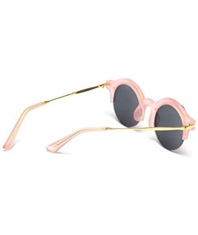 Round Steampunk Fashion Sunglasses NYC Retro Blue Pink Silver Gold - Retro Mirrored Pink & Gold - CY129XCXSYR $18.62