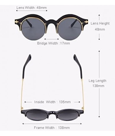 Round Steampunk Fashion Sunglasses NYC Retro Blue Pink Silver Gold - Retro Mirrored Pink & Gold - CY129XCXSYR $18.62