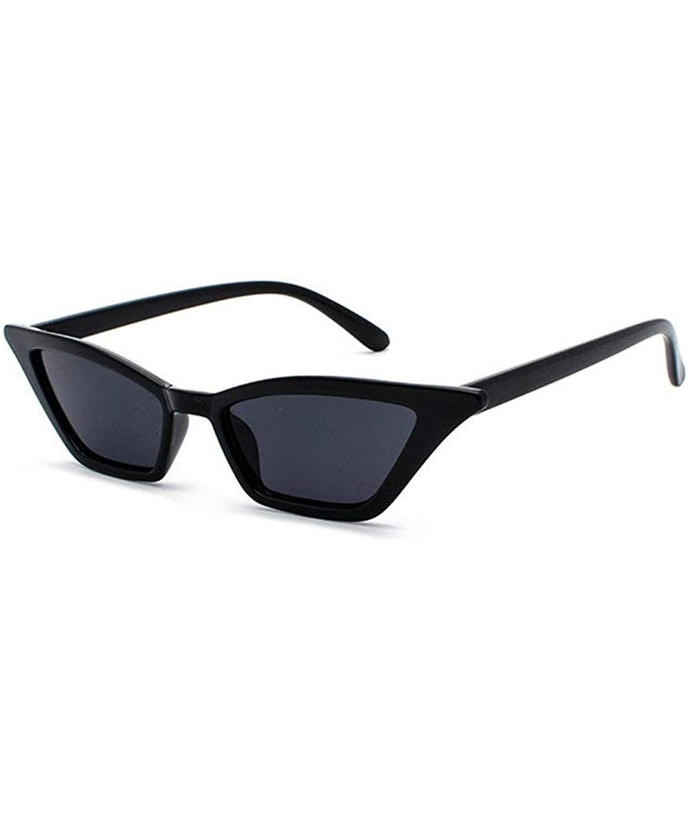 Cat Eye Hot Sale Fashion Small Sexy Cat Sunglasses Womens Vintage Designer Shades UV400 - Black - CQ189LT447E $19.92