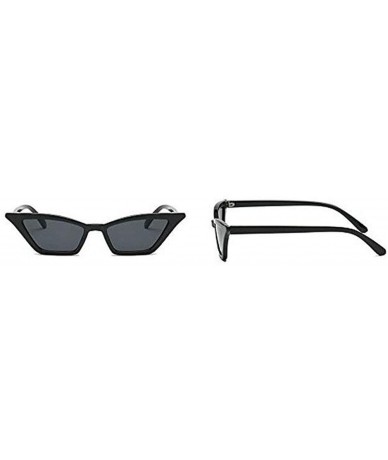 Cat Eye Hot Sale Fashion Small Sexy Cat Sunglasses Womens Vintage Designer Shades UV400 - Black - CQ189LT447E $19.92