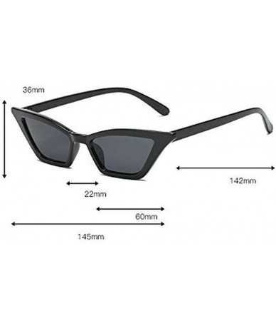 Cat Eye Hot Sale Fashion Small Sexy Cat Sunglasses Womens Vintage Designer Shades UV400 - Black - CQ189LT447E $19.92