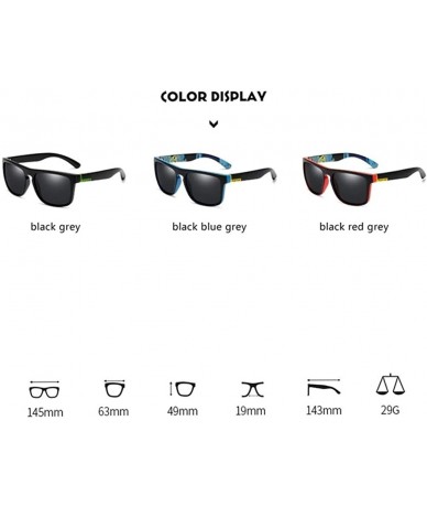 Square Men Women Polarized Sunglasses Square Sun Glasses Fashion Male Driving Shades Vintage UV400 - Black Gray - CX199L6HSA7...