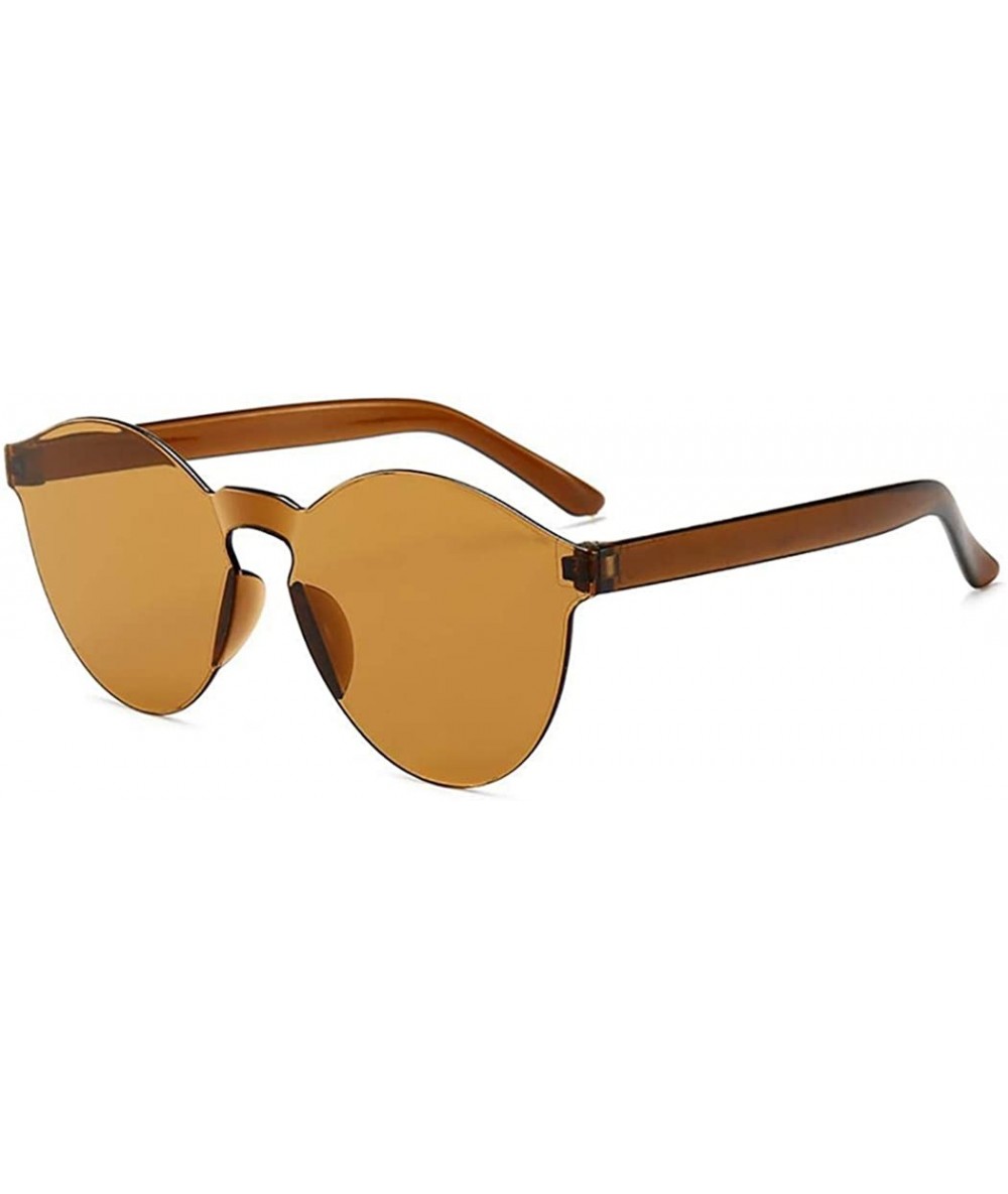 Round Unisex Fashion Candy Colors Round Outdoor Sunglasses Sunglasses - Brown - C2199HADHK0 $29.17