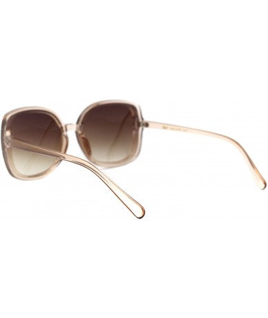 Square Designer Style Sunglasses Womens Chic Square Frame Shades UV 400 - Light Brown (Brown) - CP1963S0UTT $22.69