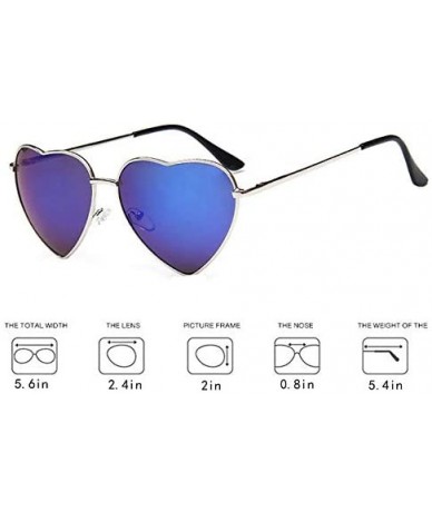 Aviator Heart Shape Sunglasses Fashion Aviator Tinted Lens Eyeglasses Metal Frame Eyewear - Navy Blue - CB18S0AUQ56 $26.03