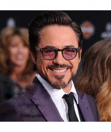 Round Johnny Depp Tony Stark Oval Sunglasses Fashion Men Women Vintage Sunglasses Transparent Sunglasses Gradation Lens - C51...