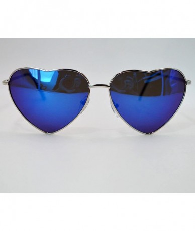 Aviator Heart Shape Sunglasses Fashion Aviator Tinted Lens Eyeglasses Metal Frame Eyewear - Navy Blue - CB18S0AUQ56 $26.03