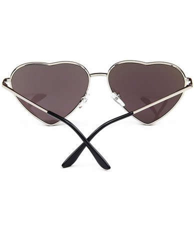 Aviator Heart Shape Sunglasses Fashion Aviator Tinted Lens Eyeglasses Metal Frame Eyewear - Navy Blue - CB18S0AUQ56 $26.03