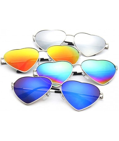 Aviator Heart Shape Sunglasses Fashion Aviator Tinted Lens Eyeglasses Metal Frame Eyewear - Navy Blue - CB18S0AUQ56 $26.03