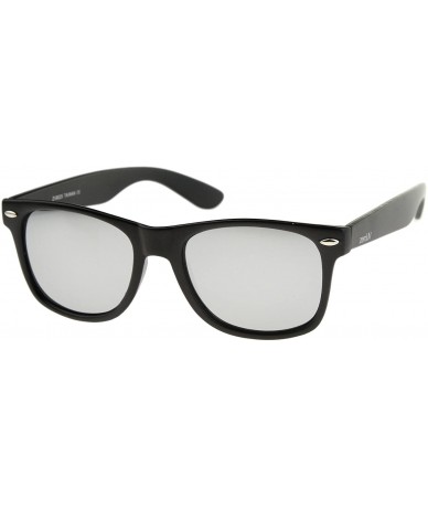 Semi-rimless Retro 80's Classic Colored Mirror Lens Square Horn Rimmed Sunglasses for Men Women - CS12JK7HTAN $34.45