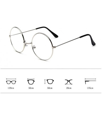 Oval Light Blocking Glasses Fashion Oval Clear Lens Glasses Vintage Nerd Metal Glasses Frame - Black - CA18T4UXYCH $18.13