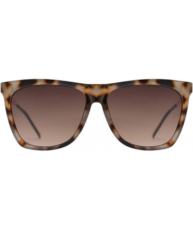 Square Vintage Oversized Square Cat Eye Sunglasses for Women with Flat Lens - Marble + Light Brown Gradient - CG195CWML2Q $25.57