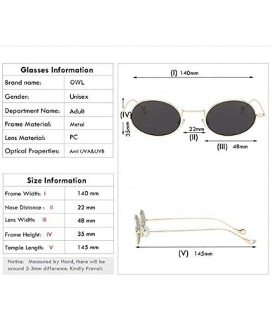 Oval Retro Vintage Oval Small Metal Frame Sunglasses Tinted Lens Shades - Gold-clear - C118HAY38S7 $18.23