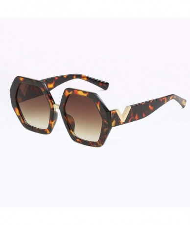 Oversized Women's Sunglasses Fashion Multilateral V-Leg Sunglasses Anti-ultraviolet - E - CV18Q70SOMR $49.08