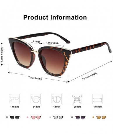 Round Cat Eye Designer Sunglasses Fashion UV400 Protection Glasses SJ2052 - C4 Tortoise Frame/Gradient Brown Lens - CE189MZIY...