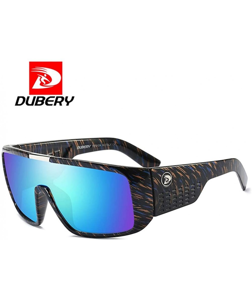 Sport Retro Frame Reflective Coating UV400 Big Wide Leg Sports Sunglasses - 5 - CK18OSHUZX0 $17.91