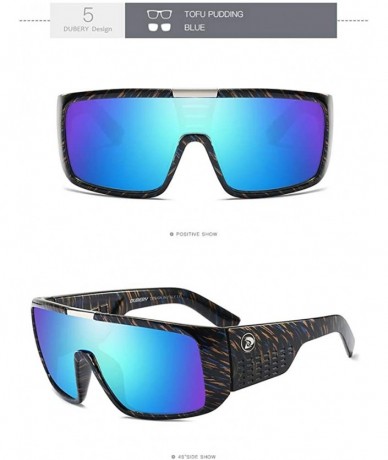 Sport Retro Frame Reflective Coating UV400 Big Wide Leg Sports Sunglasses - 5 - CK18OSHUZX0 $17.91