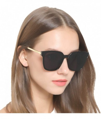 Sport Square Sunglasses Womens Mens Oversized Mirrored lens U886 - Black - CP18HY57Y6O $25.80