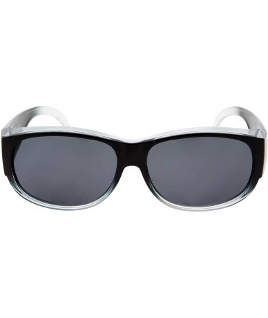 Oval Womens Polarized Fit Over Glasses Sunglasses Oval Cover Overs - Black Fade - CU18HKA003Q $26.68