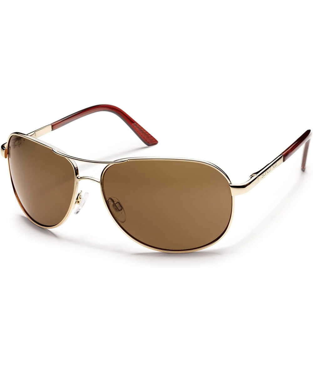 Aviator Aviator Polarized Metal Sunglasses - Gold/Brown - CB119OCKXVD $89.88