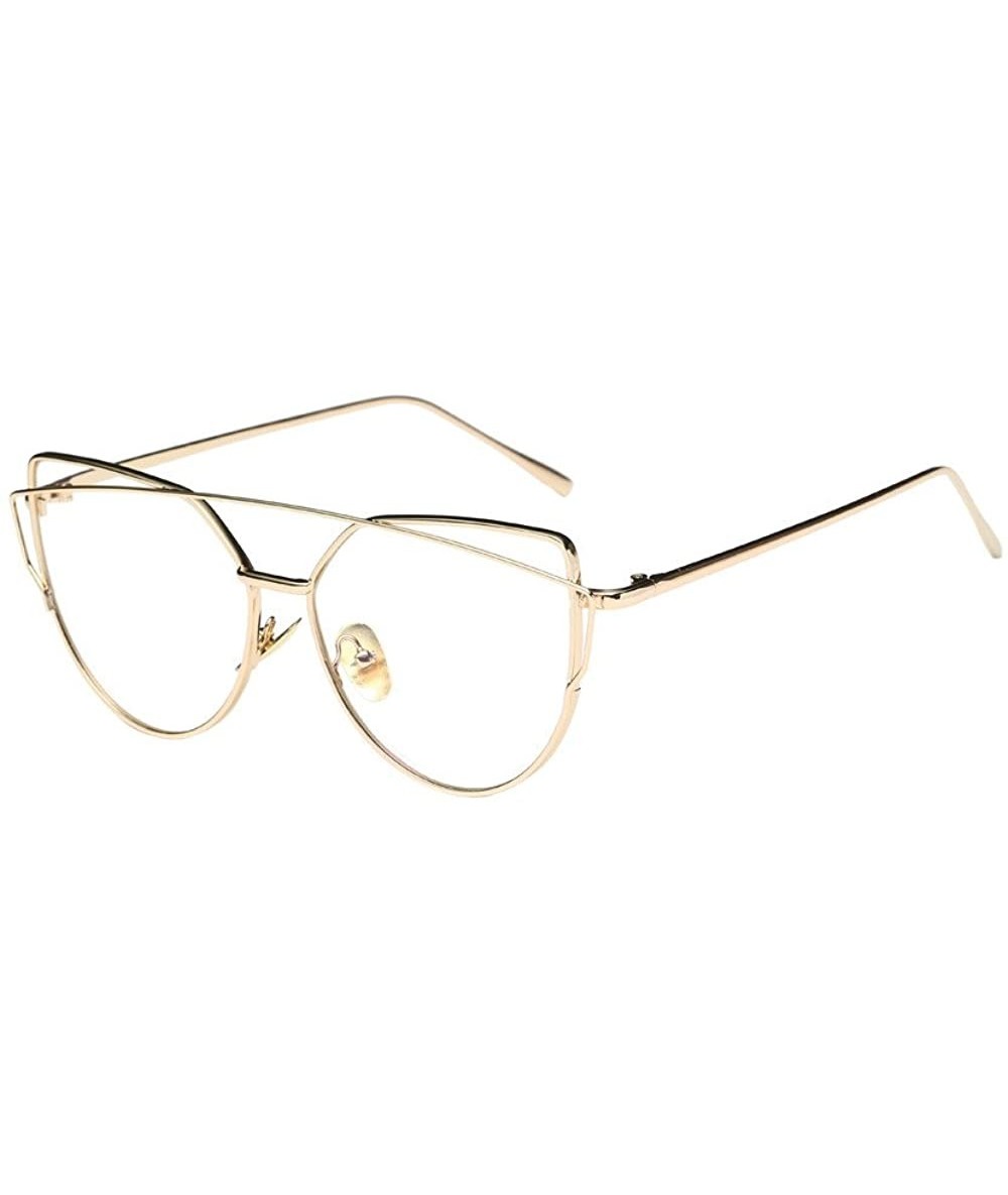 Goggle Glasses for Women Men Irregular Wire Glasses Retro Glasses Eyewear Metal Glasses Goggles - Gold - CU18QXH5E20 $15.37