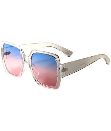 Square Oversized Geometric Square Butterfly Crystal Color Sunglasses - Grey - CC197XNA0SC $25.86