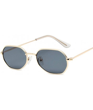 Semi-rimless Vintage Small Octagon Sunglasses Women Ladies Fashion Shade Brand Designer Square Metal Frame Sun Glasses - C619...