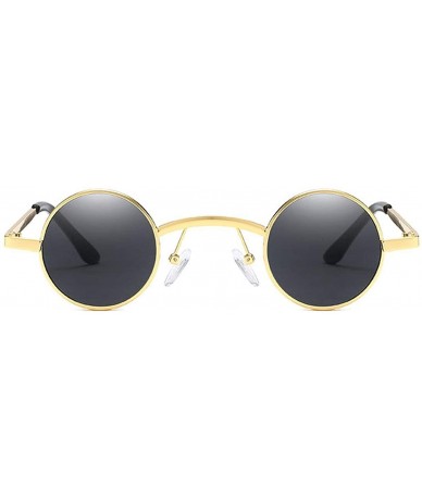 Oversized Round Sunglasses Metal Frame Women Men Vintage Sun Glasses Eyewear Shades UV400 Gafas - 4 - CR18WC3YWXR $23.32