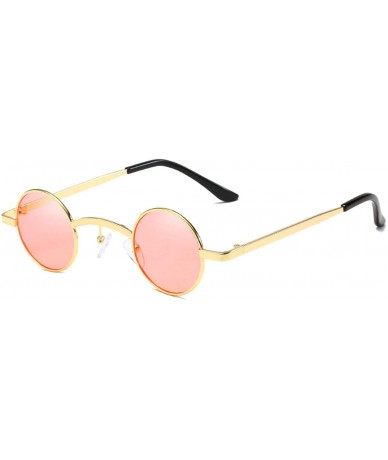 Oversized Round Sunglasses Metal Frame Women Men Vintage Sun Glasses Eyewear Shades UV400 Gafas - 4 - CR18WC3YWXR $23.32