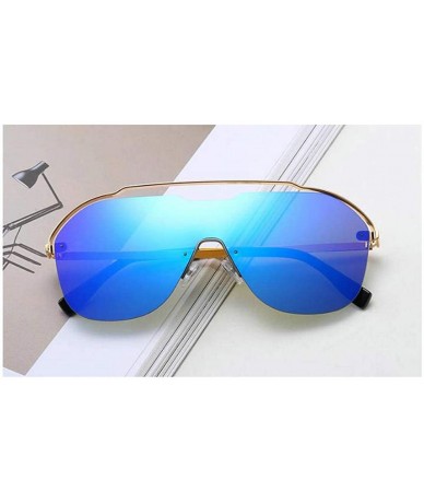 Square 2019 New Arrival Rimless Sunglasses Women Fashion One Piece Gradient Mirror Coating Shades UV400 - Blue - CU18N83SZNW ...