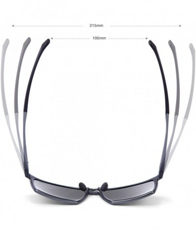 Rectangular Aluminum Polarized Square Sunglasses Metal Frame For Men Driving Fishing UV Protection - CF18DUKAEKL $29.89