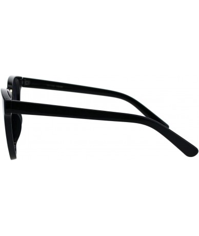 Rectangular Womens Designer Fashion Mod Horn Rim Rectangular Plastic Sunglasses - Black Smoke - CX18EQ0L27Z $23.24