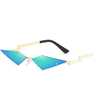 Rimless Sunglasses Trending Rimless Eyewear Irregular - Blue - C7198Q4XC6T $18.43