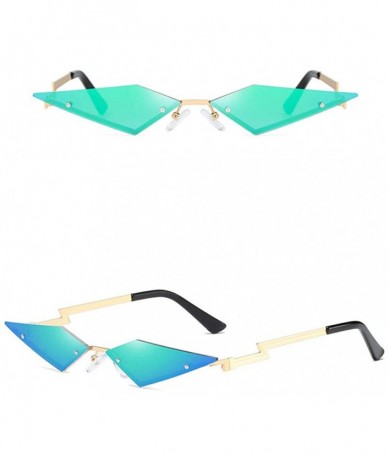 Rimless Sunglasses Trending Rimless Eyewear Irregular - Blue - C7198Q4XC6T $18.43