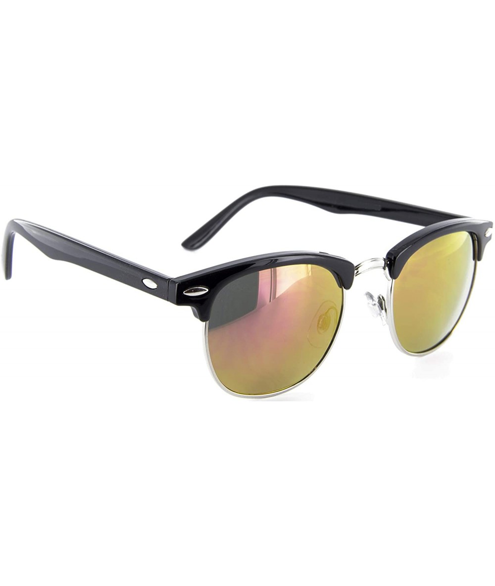 Rimless Men Women Sunglasses Retro Half Frame Mirror Lens MJ9329RV (Sunset - 50mm) - C711E8R7FIX $19.47