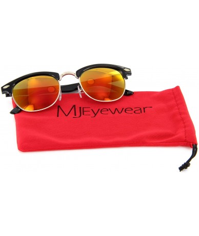 Rimless Men Women Sunglasses Retro Half Frame Mirror Lens MJ9329RV (Sunset - 50mm) - C711E8R7FIX $19.47