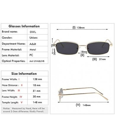 Rectangular Fashion Steampunk Vintage Rectangular Metal Frame Sunglasses Tinted Lens Shades - Silver-yellow - C118I7YH4UL $20.64