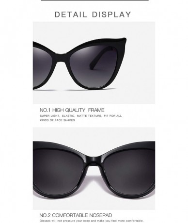 Cat Eye Fashion Lady cat Eye Metal Classic Round Sunglasses 100% UV400 Protection - Black - CW18XCXDZKT $33.65