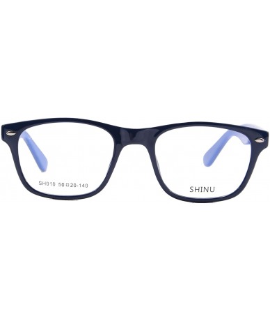 Oval Customized Progressive Multifocal Computer Reading Glasses Women's Frame-M010 - C5 Black and Blue - CT18QKA8XYU $62.51