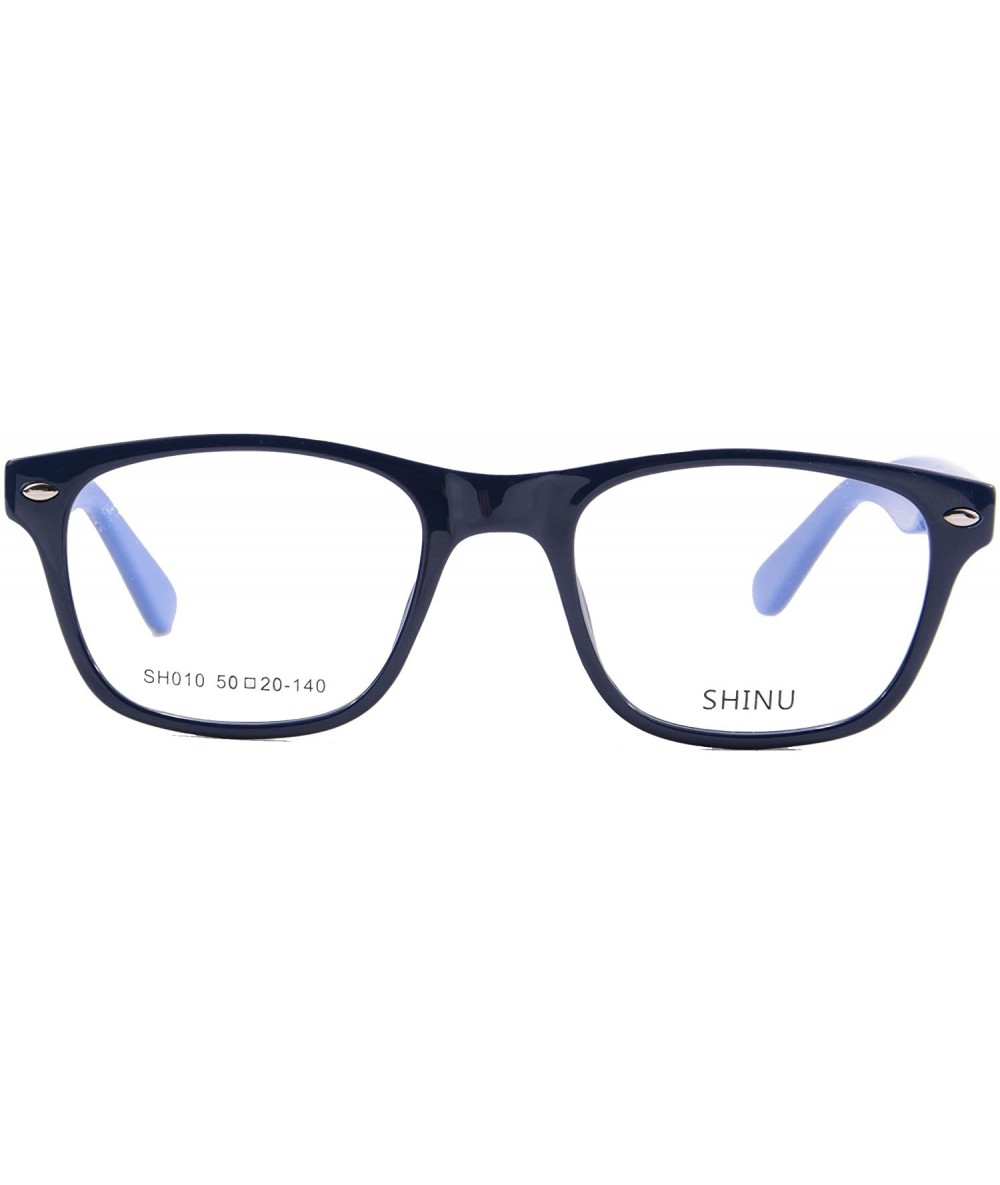 Oval Customized Progressive Multifocal Computer Reading Glasses Women's Frame-M010 - C5 Black and Blue - CT18QKA8XYU $62.51