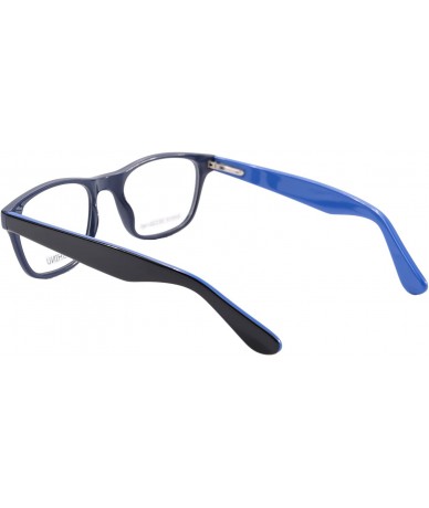 Oval Customized Progressive Multifocal Computer Reading Glasses Women's Frame-M010 - C5 Black and Blue - CT18QKA8XYU $62.51