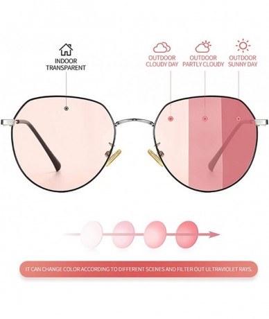 Rimless Gradient Polarized Sunglasses-Oval Photochromic Shade Glasses For Women Driving - D - C4190O2U4EQ $62.09