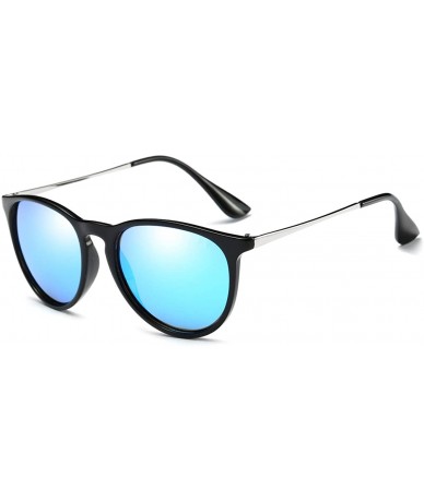 Oversized Polarized Sunglasses for Women/Men Vintage Womens Sunglasses Driving Sun Glasses - D6 Blue Lens/Black Frame - C7190...