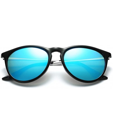 Oversized Polarized Sunglasses for Women/Men Vintage Womens Sunglasses Driving Sun Glasses - D6 Blue Lens/Black Frame - C7190...