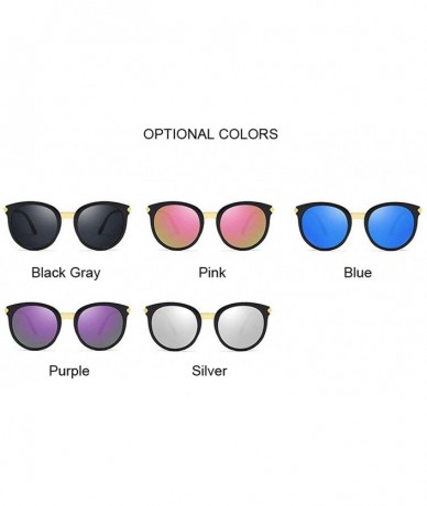 Oversized New Vintage Black Cat Eye Sunglasses Women Fashion Brand Designer Mirror Cateye Sun Glasses UV400 - Pink - CB18W0DW...