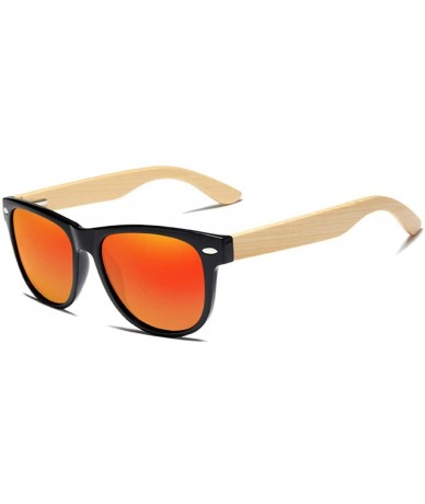 Goggle Handmade Polarized Sunglasses Women Men Natural Bamboo Colorful Lens Frame - Leopard Brown Bamboo - CN194ONO9Z4 $60.30